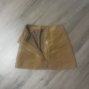 Beige suede skirt